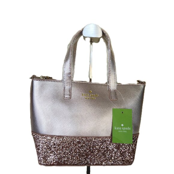 Nwt Kate Spade NY Gold Coast Pink Glitter Satchel Handbag Purse - Picture 1 of 10
